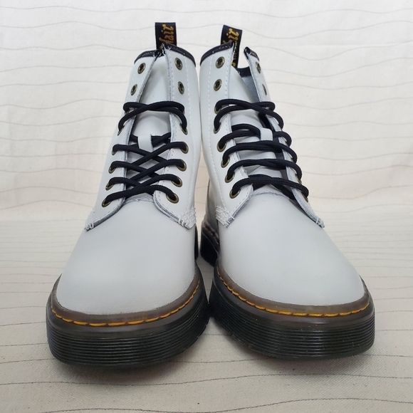 NEW Dr Martens Womens Zavala T Lamper Combat Boots Leather White Size 7 - Picture 4 of 10